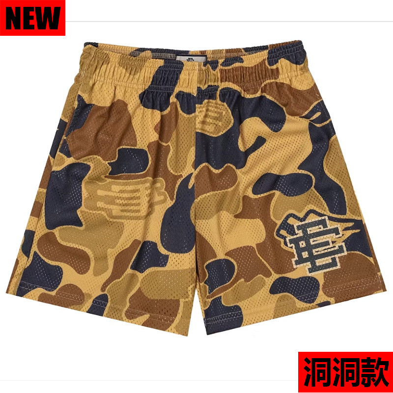 New Summer Eric Emanuel EE Basic Mesh Short Classic Floral Printed Gym Shorts Men's Gym Basketball Sports Beach Shorts