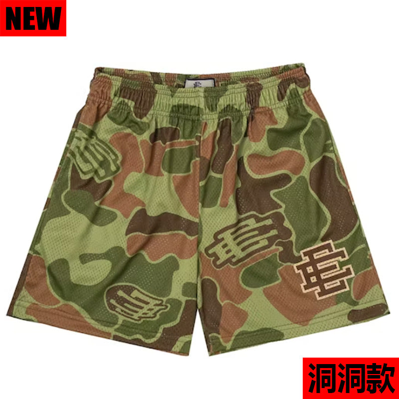 New Summer Eric Emanuel EE Basic Mesh Short Classic Floral Printed Gym Shorts Men's Gym Basketball Sports Beach Shorts