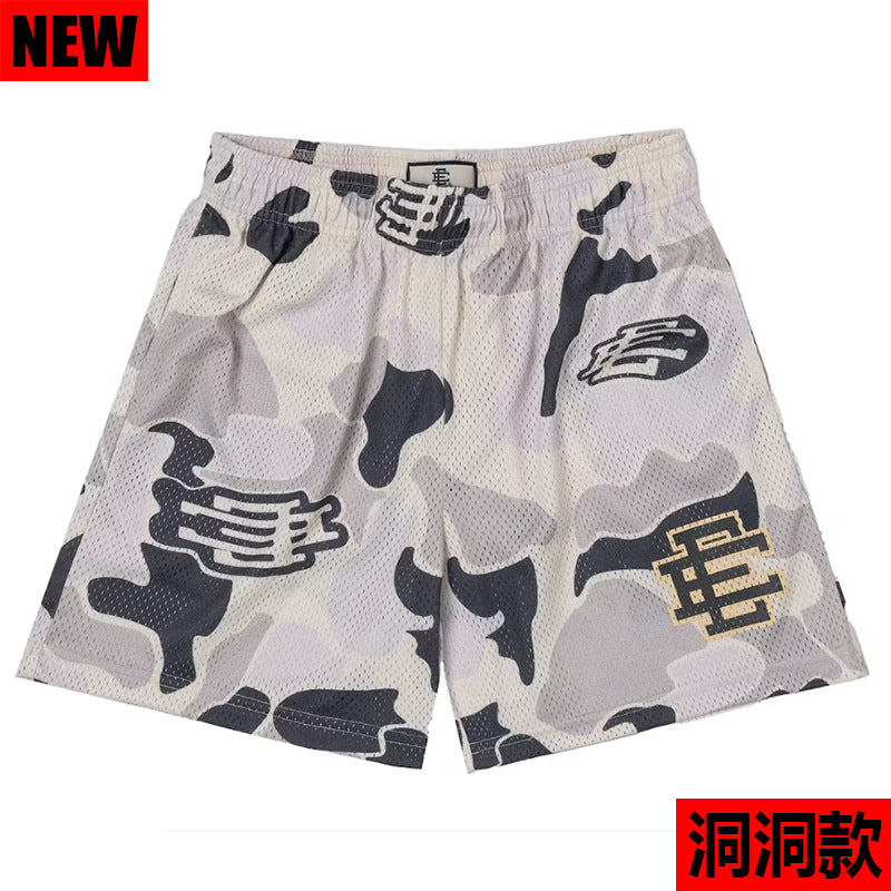 New Summer Eric Emanuel EE Basic Mesh Short Classic Floral Printed Gym Shorts Men's Gym Basketball Sports Beach Shorts